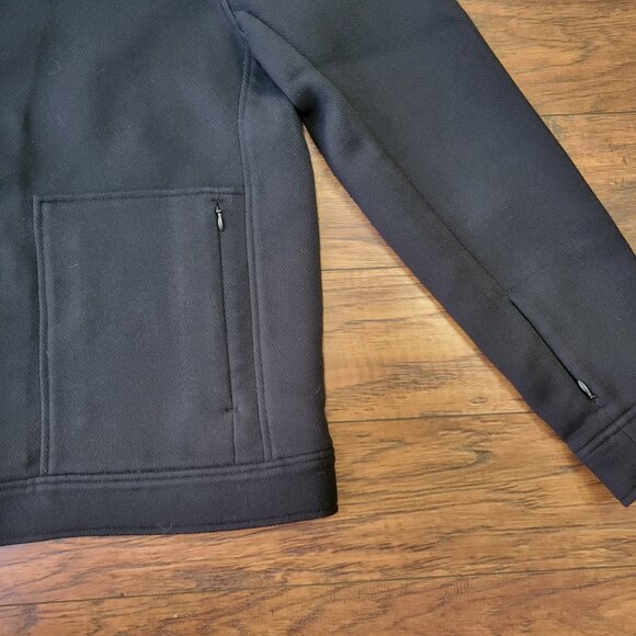 AWAY Travel Black Zipper Pocket Collared Snap Button-Front Jacket sz L EUC Fall - Picture 3 of 7